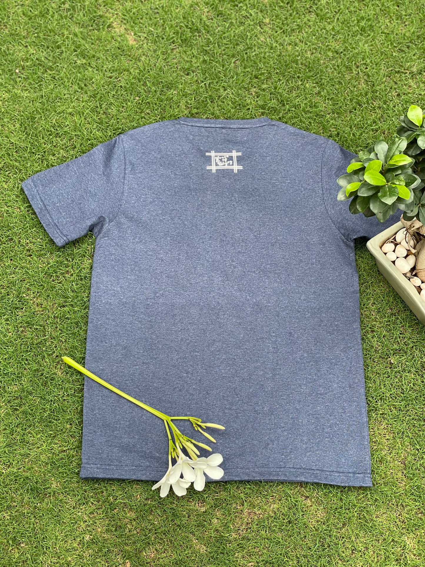 Blue zip print loungewear set of t-shirt & shorts (men, slim fit)
