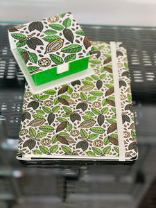 Green Leaf Print - Diary and Notepad Set