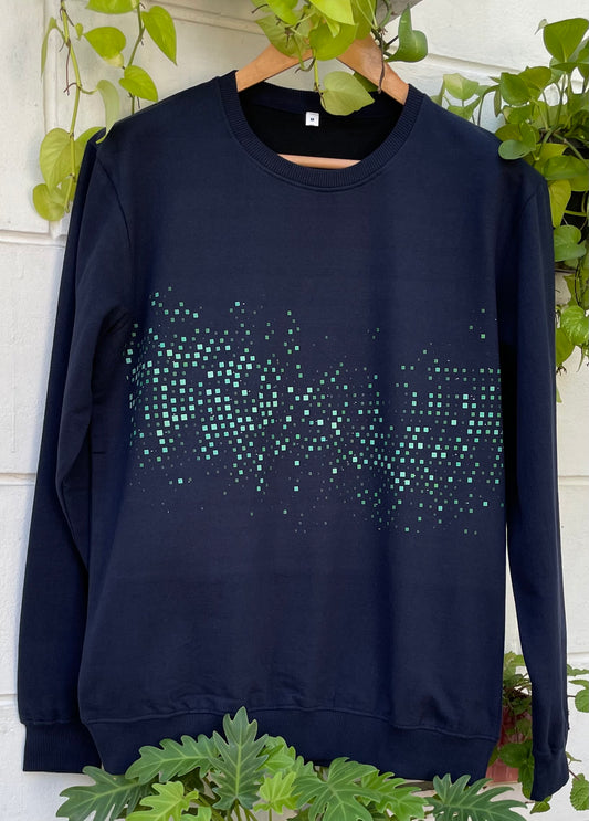 Navy Blue Sweatshirt with Crystal Design (Unisex)