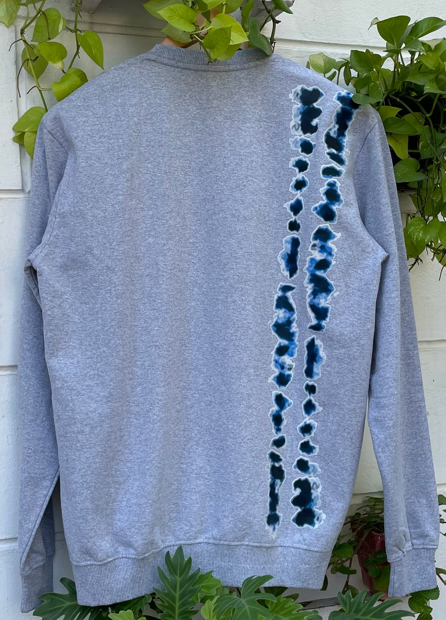 Grey Sweatshirt with Tie Dye Design (Unisex)