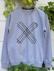 Grey Sweatshirt with Herringbone Design (Unisex)
