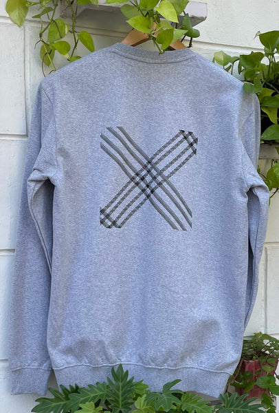 Grey Sweatshirt with Herringbone Design (Unisex)