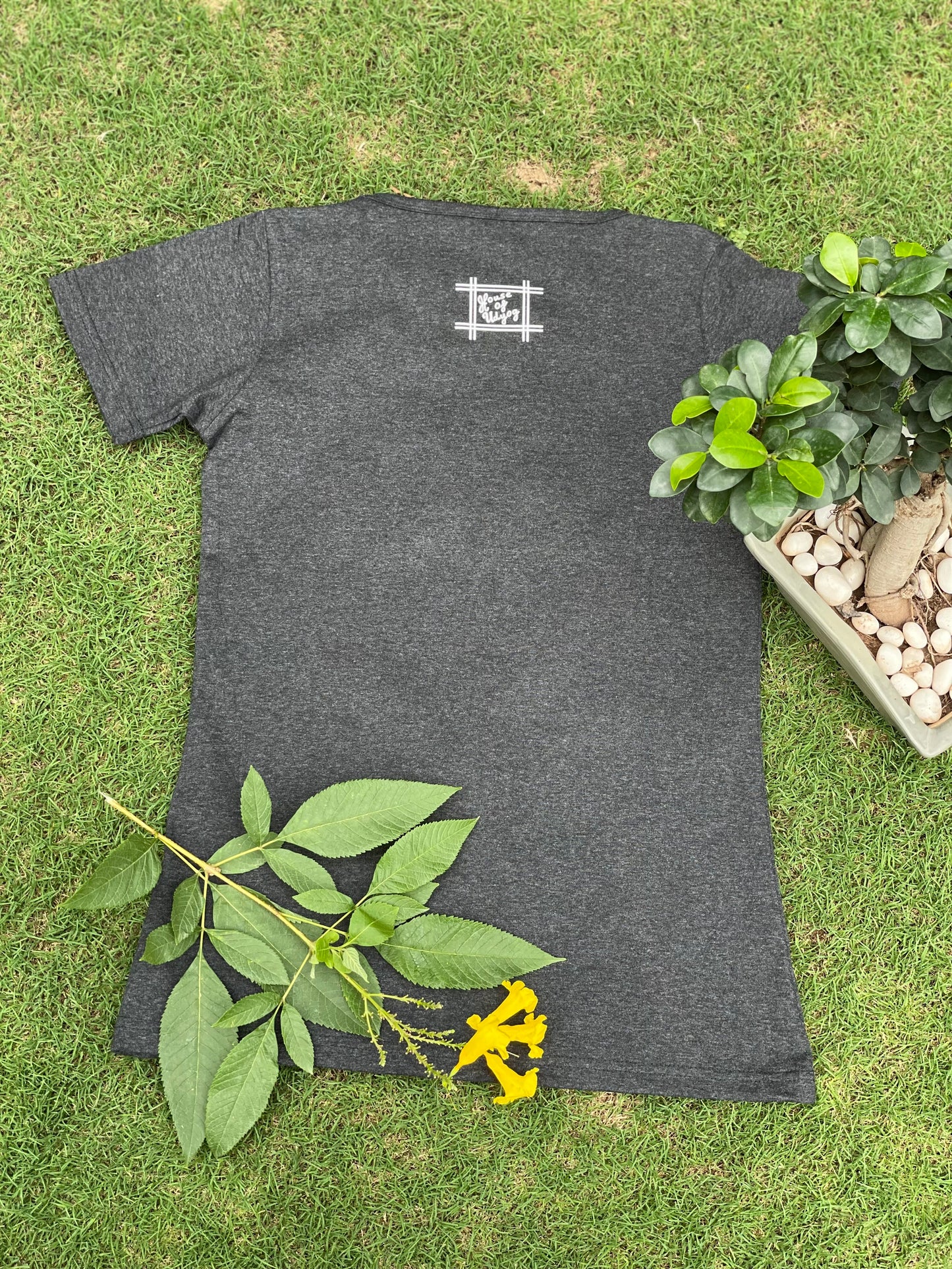 Charcoal grey with heartbeat print loungewear set of t-shirt & shorts (women, slim fit)